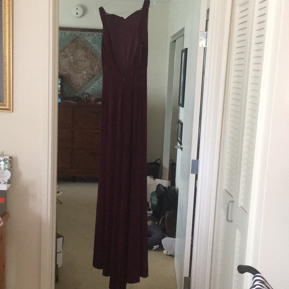 Beautiful Burgundy Crushed Velvet Dress